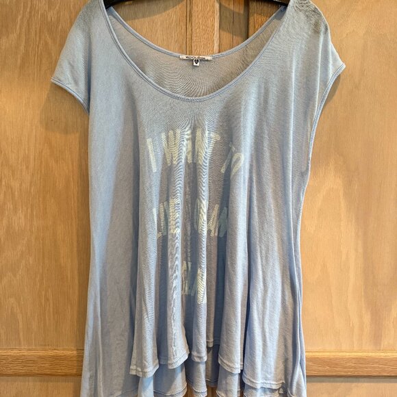 Swim Cover Up or T-shirt Wildfox I Want to Live on an Island Graphic Summer XS - Picture 1 of 5